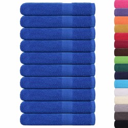 Serviettes de sauna 10 pcs bleu 80x200 cm 360 g/m² 100% coton 