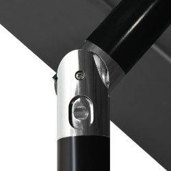 Parasol de jardin à 3 niveaux avec mât en aluminium anthracite 