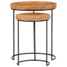 Ensemble de table basse 2 pcs bois d'acacia massif et acier 