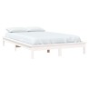 Cadre de lit sans matelas blanc bois massif 