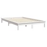 Cadre de lit sans matelas blanc bois massif 