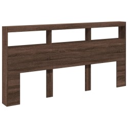 Armoire tête de lit avec LED chêne marron 200x17x102 cm 
