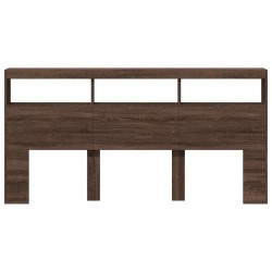 Armoire tête de lit avec LED chêne marron 200x17x102 cm 