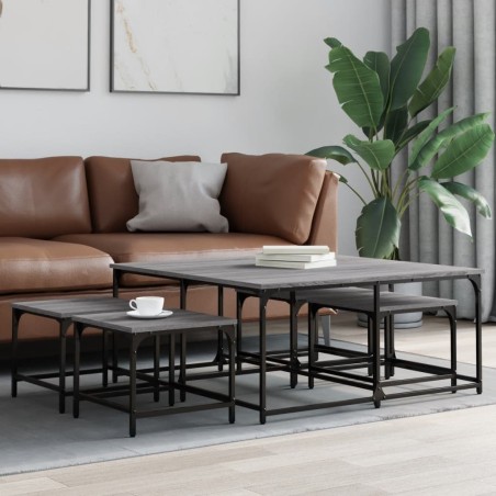 Tables basses gigognes 5 pcs sonoma gris bois d'ingénierie 