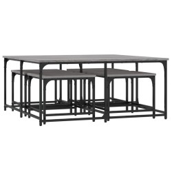 Tables basses gigognes 5 pcs sonoma gris bois d'ingénierie 