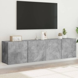 Meubles TV muraux 2 pcs gris béton 80x30x41 cm 