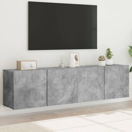 Meubles TV muraux 2 pcs gris béton 80x30x41 cm 