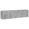 Meubles TV muraux 2 pcs gris béton 80x30x41 cm 
