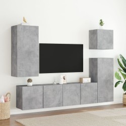 Meubles TV muraux 2 pcs gris béton 80x30x41 cm 