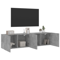 Meubles TV muraux 2 pcs gris béton 80x30x41 cm 