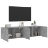 Meubles TV muraux 2 pcs gris béton 80x30x41 cm 