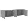 Meubles TV muraux 2 pcs gris béton 80x30x41 cm 