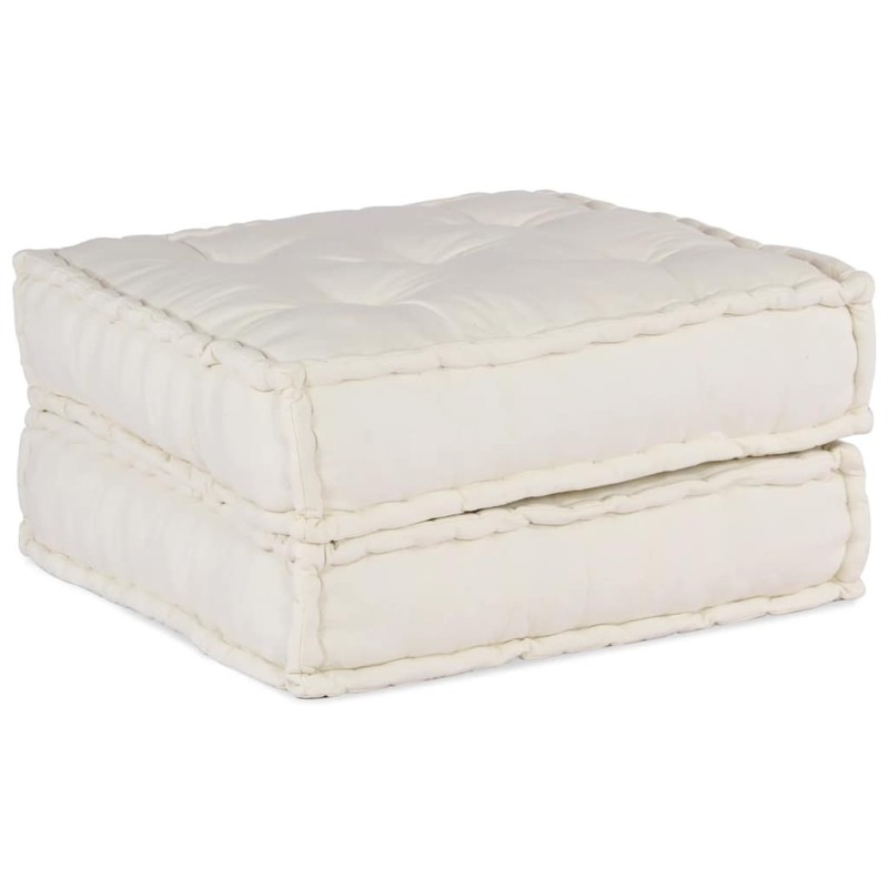 Pouf modulaire crème 70x70x36 tissu 