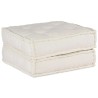 Pouf modulaire crème 70x70x36 tissu 