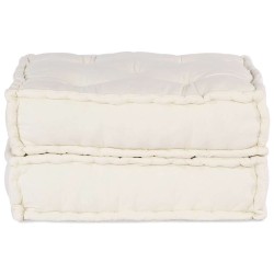 Pouf modulaire crème 70x70x36 tissu 