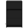 Armoire de chevet avec lumières LED noir bois d'ingénierie 