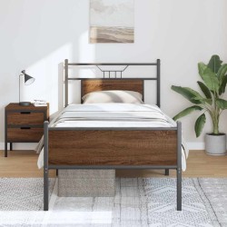 Cadre de lit sans matelas chêne marron 90x200cm bois ingénierie 
