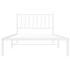 Cadre de lit métal sans matelas et tête de lit blanc 107x203 cm 