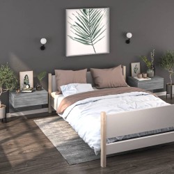 Tables de chevet murales 2 pcs Sonoma gris 