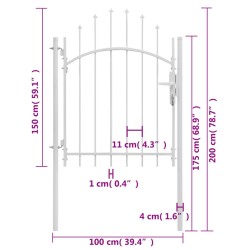 Portail de jardin Acier 1 x 2 m Blanc 