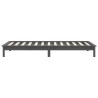 Cadre de lit sans matelas gris bois massif 