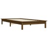 Cadre de lit sans matelas marron miel bois massif 
