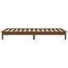 Cadre de lit sans matelas marron miel bois massif 
