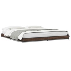 Cadre de lit sans matelas chêne marron 200x200 cm 