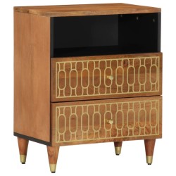 Table de chevet 50x33x62 cm bois de manguier massif 