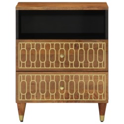 Table de chevet 50x33x62 cm bois de manguier massif 