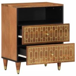 Table de chevet 50x33x62 cm bois de manguier massif 