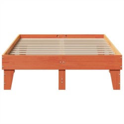 Cadre de lit sans matelas cire marron 120x190cm bois pin massif 