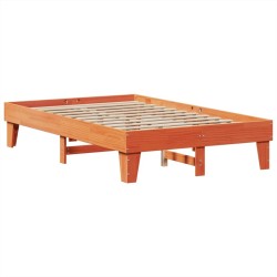 Cadre de lit sans matelas cire marron 120x190cm bois pin massif 
