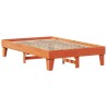 Cadre de lit sans matelas cire marron 120x190cm bois pin massif 