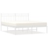 Cadre de lit métal sans matelas et tête de lit blanc 150x200 cm 