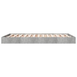 Cadre de lit sans matelas gris béton 140x200 cm 