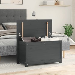 Boîte de rangement Gris 80x40x45,5 cm Bois massif de pin 