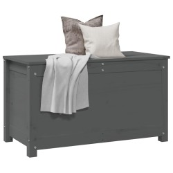 Boîte de rangement Gris 80x40x45,5 cm Bois massif de pin 