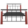 Cadre de lit sans matelas métal bois de chêne massif 100x200 cm 