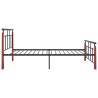 Cadre de lit sans matelas métal bois de chêne massif 100x200 cm 