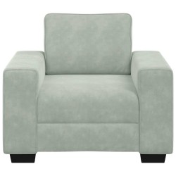 Fauteuil Gris clair 60 cm Velours 
