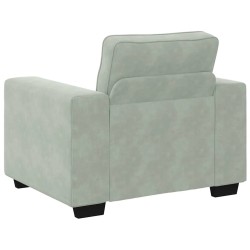 Fauteuil Gris clair 60 cm Velours 