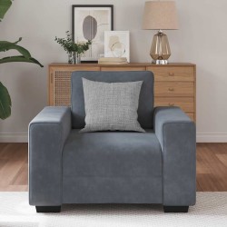 Fauteuil gris foncé 60 cm velours 
