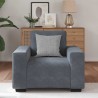Fauteuil gris foncé 60 cm velours 