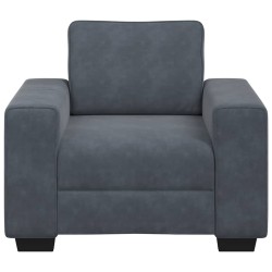 Fauteuil gris foncé 60 cm velours 