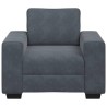 Fauteuil gris foncé 60 cm velours 