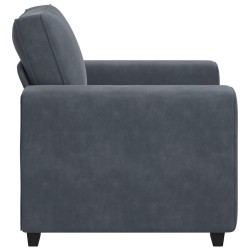 Fauteuil gris foncé 60 cm velours 