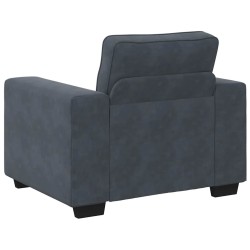 Fauteuil gris foncé 60 cm velours 