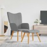 Chaise de relaxation avec tabouret Gris clair Tissu 