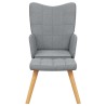 Chaise de relaxation avec tabouret Gris clair Tissu 